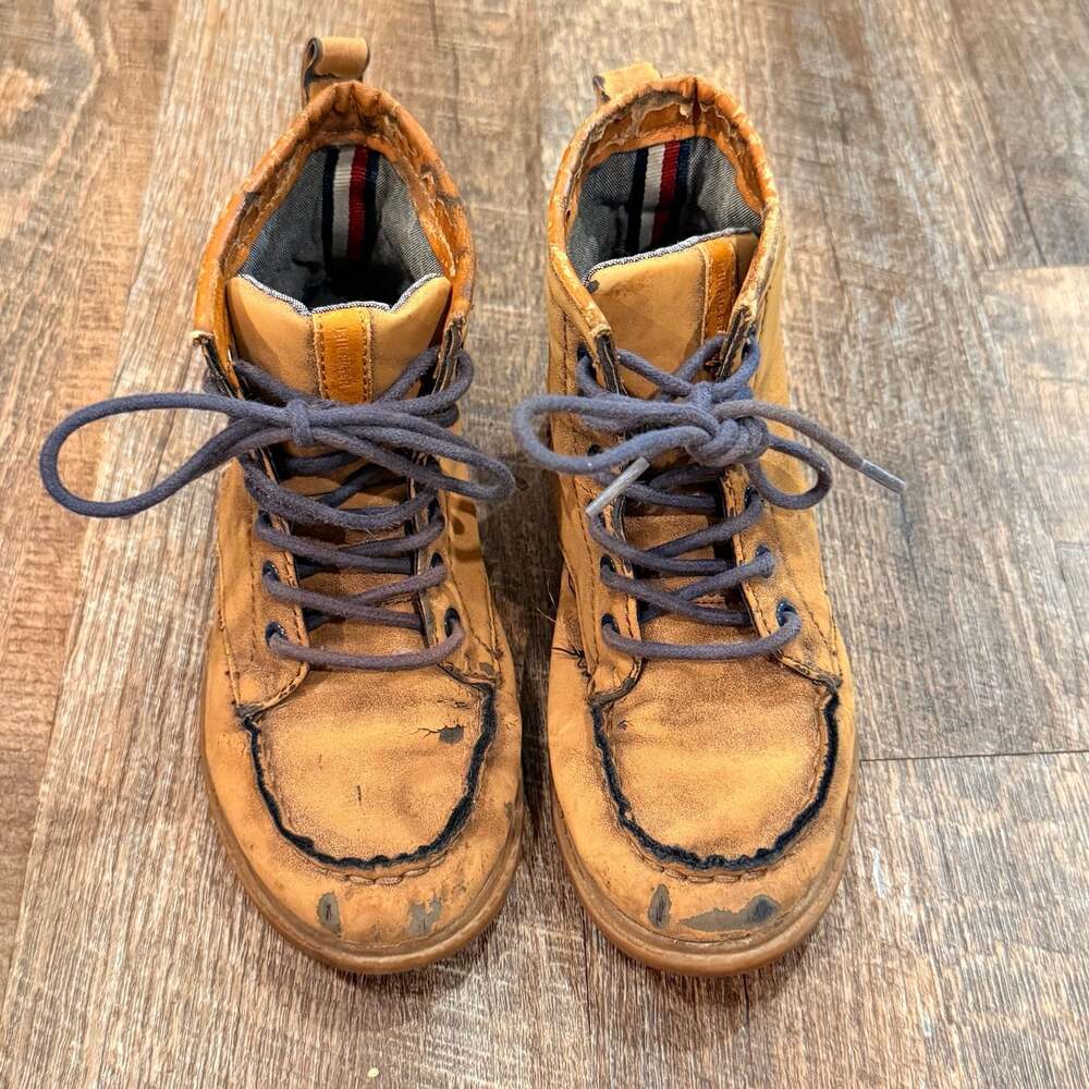 Tommy Hilfiger James Hito Brown Lace-Up Boots Size 1